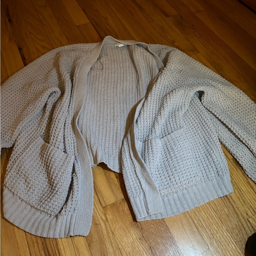 American Eagle Outfitters Light Gray Cardigan